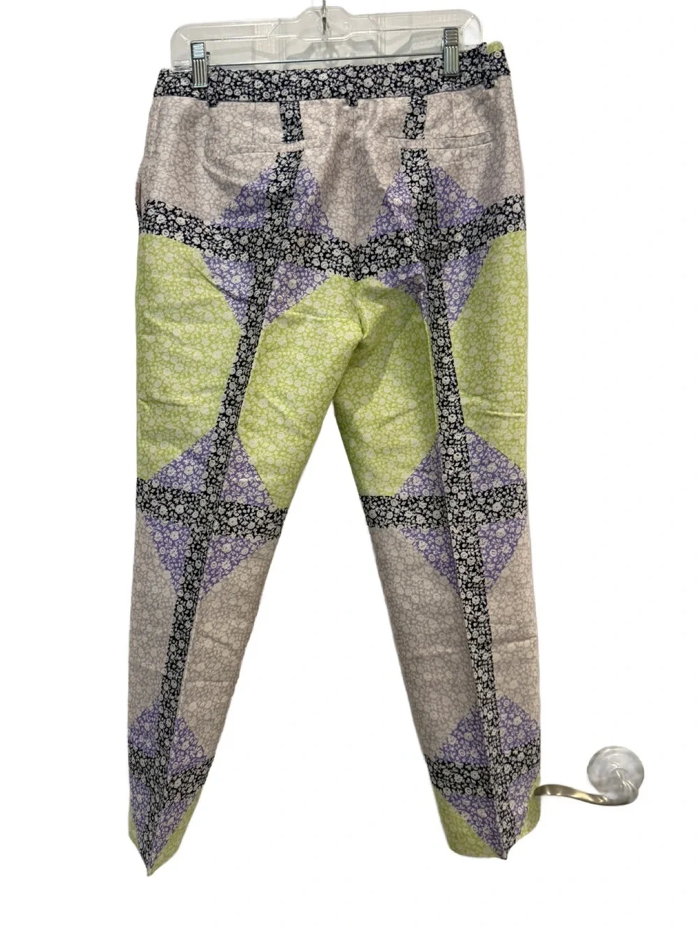 J.Crew Collection Silk Wool Windowpane Floral Print Pants. Size 4